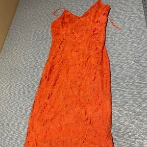 Guess orange lace mini dress with floral pattern women 10. SKU-A711#guess